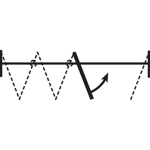 Drehtürgarnitur HAWA-Variofold 80/H an Faltpaket, ohne Laufwerk und Drehlager