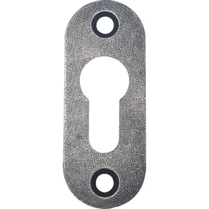 HALCÖ Zylinderrosette STUBAI, oval, 26 x 66 mm, verzinkt schwarz hell passiviert