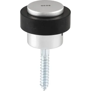 GRUNDMANN Bodentürpuffer ø 48 mm, Höhe 38 mm, Gummiring, silber eloxiert