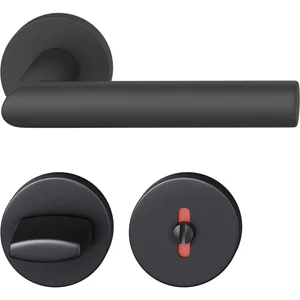 FSB Drückergarnitur 12 1076 ASL auf Rosette WC, schwarz matt