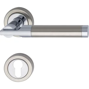 MARCHESI Drückergarnitur THOR - auf Rosette PZ, verchromt/Edelstahl matt