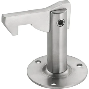 Torhalter 1311 mit Haltewinkel für Wand- und Bodenmontage, Stahl silber lackiert