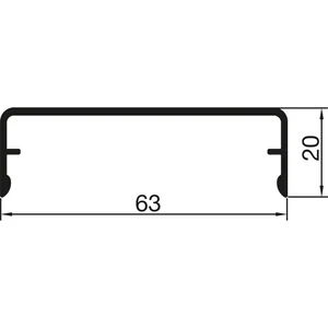 THYSSENKRUPP Syprotech Klipsabdeckung 63/20 Alu anthrazit RAL 7016 L=6000 mm