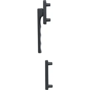 HOPPE Fenstergriff-Halbgarnitur TOULON außen flach, Aluminium schwarz matt