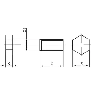 DIN609 M20x 60 blank Sechskant-Paßschraube mit langem Gewindezapfen
