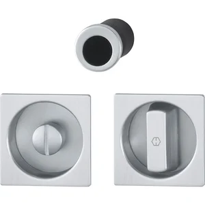HOPPE Schiebetürmuschel Set 4921 - WC, eckige Rosette, Aluminium silber eloxiert