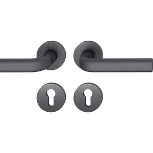 FSB Drückergarnitur 12 1242 ASL auf Rosette PZ, Aluminium schwarz matt