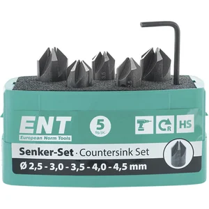 ENT Kegelsenker-Satz HSS-G 90 Grad ø 2,5 / 3 / 3,5 / 4 / 4,5 mm 5-teilig