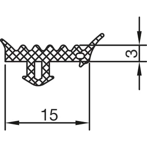 THYSSENKRUPP Syprotech Glasdichtung/Riegel 3 für Glas, L=60 m, EPDM schwarz