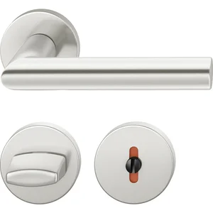 FSB Drückergarnitur 12 1076 ASL auf Rosette WC, silber eloxiert