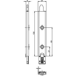 GU Anschlusseinheit Falzhebelgetriebe, Secury Automatic 130 Nut10,RE,oben/unten