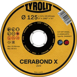 TYROLIT Trennscheibe gerade Cerabond X Premium*** 125 x 1,6 mm 2in1 Form 41