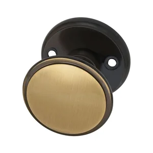 MARCHESI FH Türknopf Flachform - auf Rosette (Facette), ø 55 , Messing patiniert