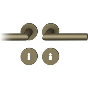 FSB Drückergarnitur 12 1076 ASL auf Rosette BB, mittelbronzefarbig