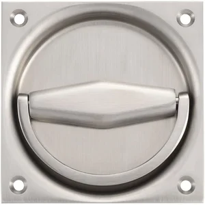 Klappringmuschelgriff KWS 5017, 90 x 90 mm, VK 8 mm, Stiftteil, silber eloxiert