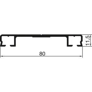 THYSSENKRUPP Syprotech Flachdeckschiene 80/11 gelocht, L=6000 mm, Alu blank