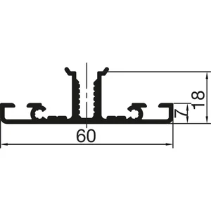 THYSSENKRUPP Syprotech Sprossenprofil 60/7 nicht tragend, L=6000 mm, Alu blank