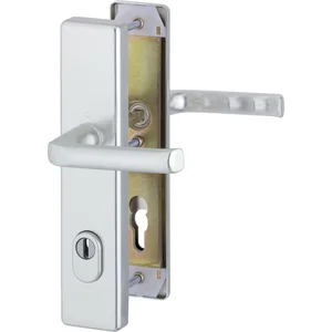 SH-Drückergarnitur LONDON-auf Schild PZ88, 67-77, mit Kzs., silber, RC3