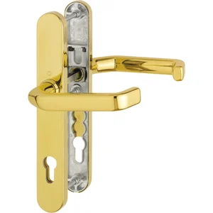 Drückergarnitur LIVERPOOL - Schmalschild PZ, 77-82, Messing PVD