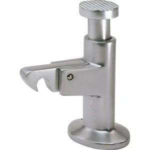 Torhalter 1047 mit Fanghaken, Bodenmontage, Alu silber lackiert