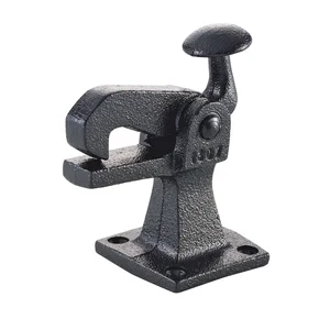 Torhalter 1307 mit Fanghaken für Bodenmontage, Temperguss schwarz lackiert