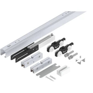 HELM 53 Beschlagset Decke Glas 50 kg Laufschiene L=1700 mm 1 Dämpfung silber