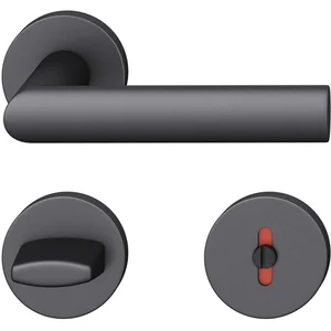 FSB Drückergarnitur 12 1108 ASL auf Rosette WC, Aluminium schwarz matt