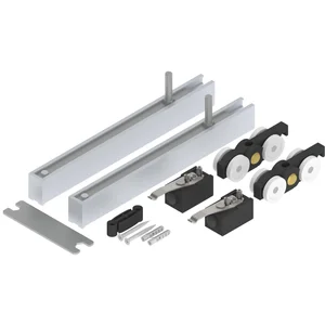 HELM 140 Beschlagset Holz minimale Einbauhöhe mit Stopper ohne Laufschine