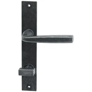 HALCÖ Drückergarnitur HALL - auf Schild WC 90, TS-50, schwarz passiviert