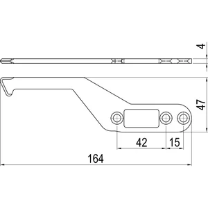 IMH-ABS Mitnehmerhaken SF, 164 x 47 x 4 mm, universal, DIN, schwarz verzinkt