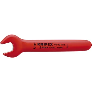 KNIPEX Einmaulschlüssel isoliert Zoll, SW 9/16", Maulstellung 15°, L=152,4 mm