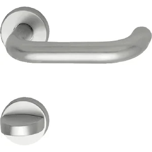 OBJEKT-Drückergarnitur GEOS 1754 - auf Rosette WC, TS wahlweise, silber eloxiert