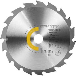 FESTOOL Standard Kreissägeblatt HW ø 160x1,6x20 Zähne 18 Wechselzahn