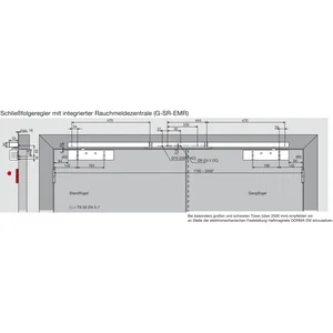 DORMAKABA Türschließer TS 93 B GSR-EMR1-V,EN 2-5, 2-flg. Gleitschiene, silber
