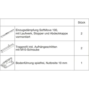 HAWA Junior 100/B Beschlagset Holz SoftMove (30228)